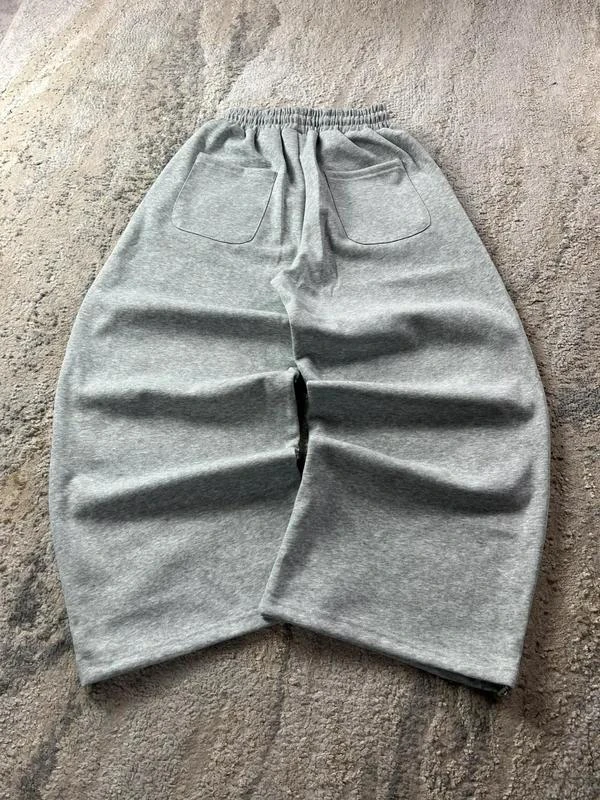 Vintage Joggers Holgados Gris Negro Bordados Y2K Talla M – photo 8